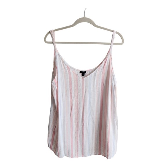 Torrid Size 3 White & Pink Striped Tank Cami - Picture 1 of 9